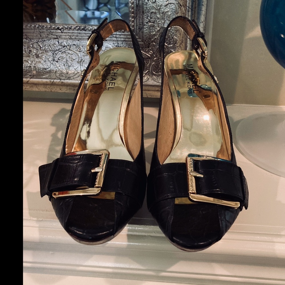 Michael Kors Stilleto Platforms  Peep Toes